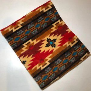 Zoofleece Orange Brown Southwestern Native American Indian Aztec Blanket 60 x 60